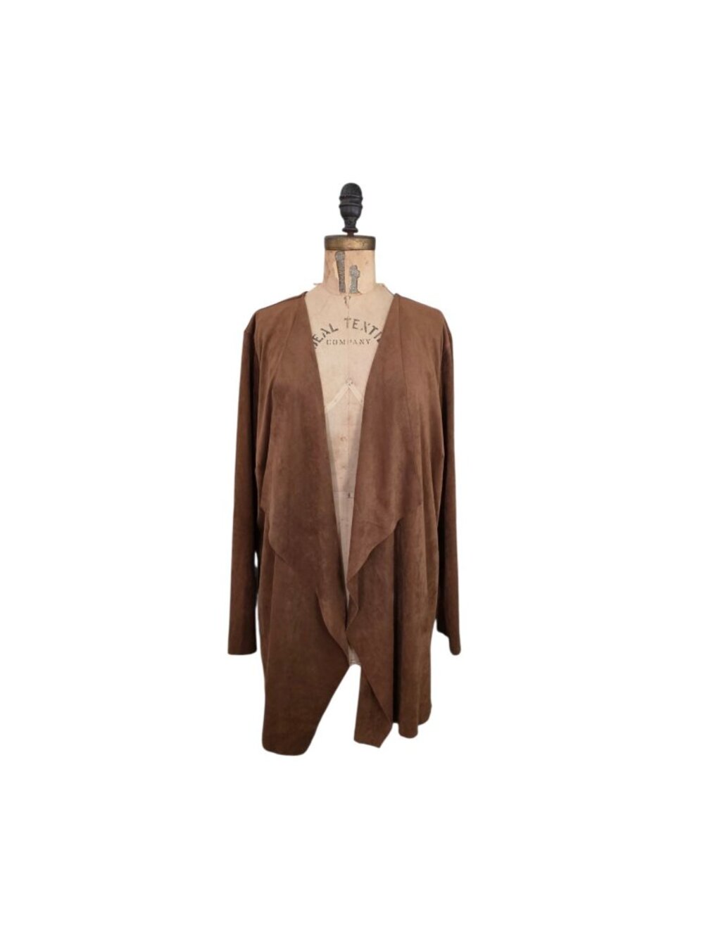 Soft Surroundings Shape Drape Faux Suede Jacket Brown  XL EUC